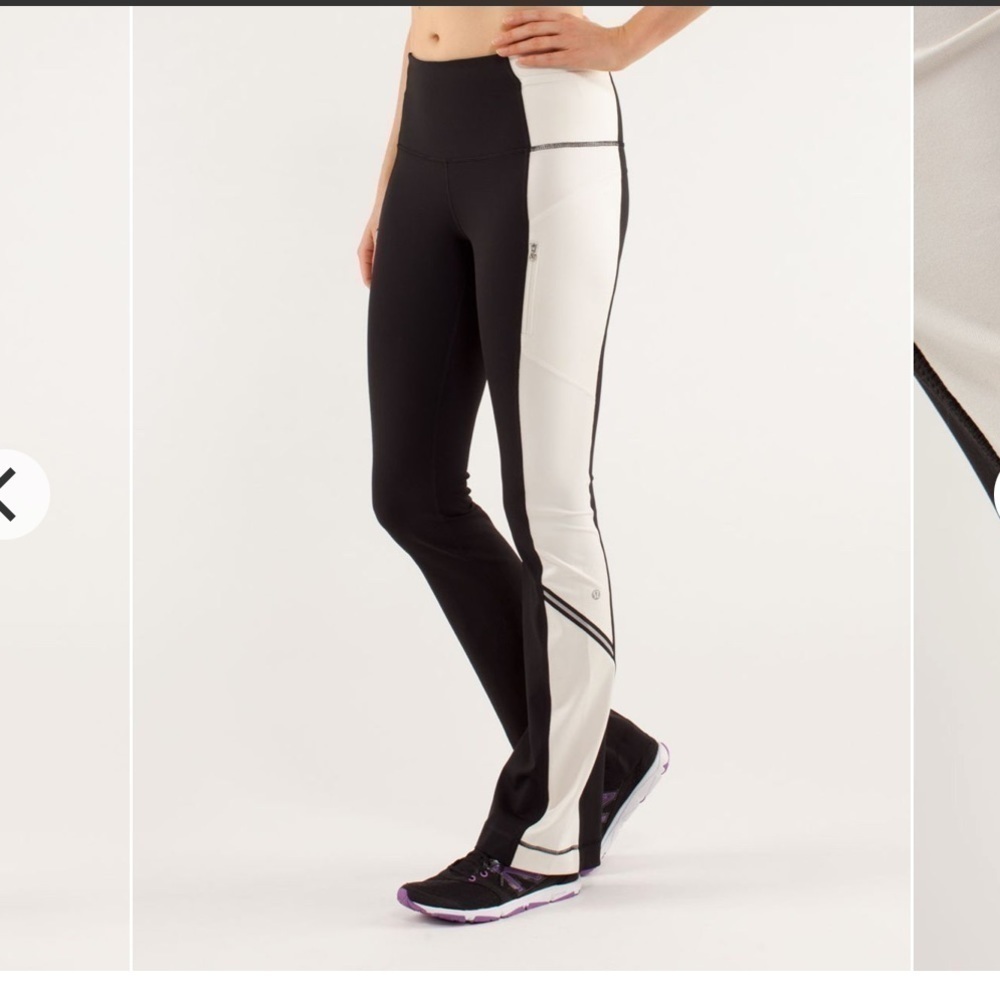 Lululemon Run Ice Queen Pant in Black / Polar Cream Sz 4